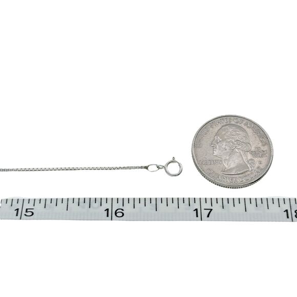 Vintage NC Sterling Silver 925 1.1mm Box Chain Necklace 16.75" - Picture 2 of 3